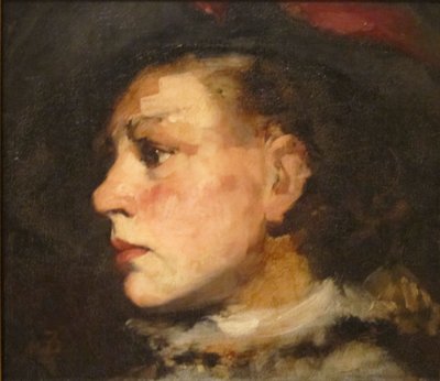 Perfil de una chica con sombrero de Frank Duveneck